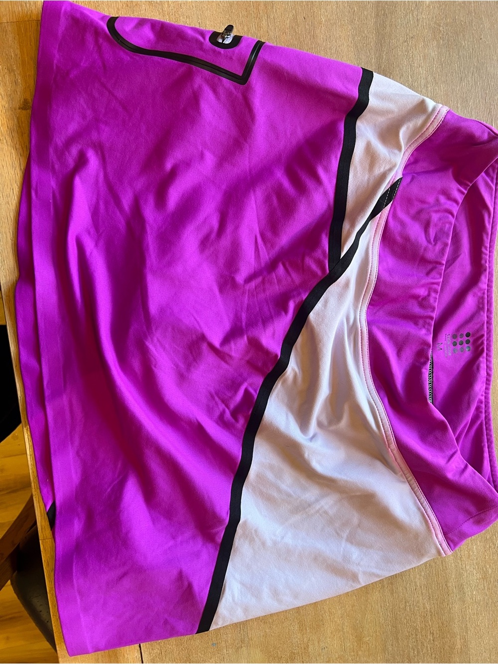 Title Nine pink and white athletic skort with black trim